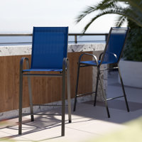 Artu Outdoor Barstool with Flex Comfort Material and Metal Frame by Lark Manor