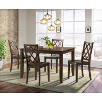 Gapland 5 Piece 48" Solid Wood Lattice Back Dining Set by Gracie Oaks