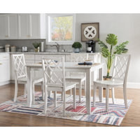 Gapland 5 Piece 48" Solid Wood Lattice Back Dining Set by Gracie Oaks