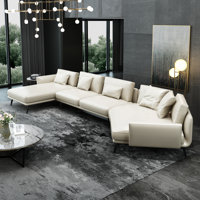 Purvis 174" Genuine Leather Corner Sectional by Corrigan Studio