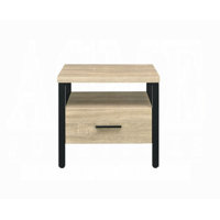Casey-Mae 1-Drawer Nightstand in Oak and Black by Latitude Run