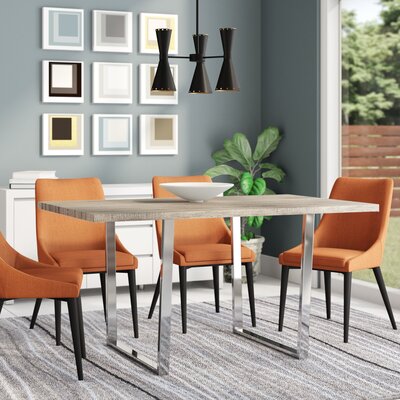 Dacian Dining Table, 60" Rectangular, Kitchen, Dining Room, Metal, Laminate by Latitude Run