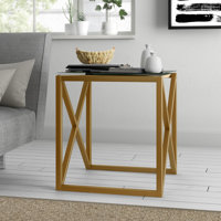 Wynnifred Glass Sled End Table by Ebern Designs