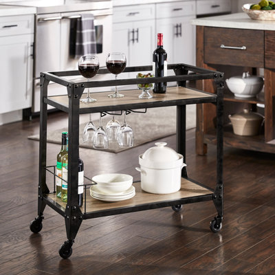 Industrial Bar Cart by 17 Stories