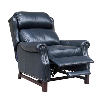 Manchester 35" Wide Genuine Leather Manual Wing Chair Recliner