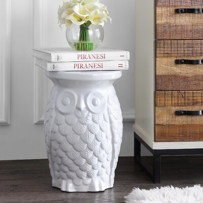 Middlet Owl Ceramic Garden Stool by Millwood Pines