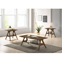 Lamotte Mid-Century Modern Wood 3 Piece Coffee Table Set