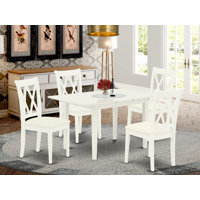 Mcbeth Butterfly Leaf Rubberwood Solid Wood Dining Set by Longshore Tides