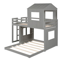 Sage Metal Loft Bed With Desk And Shelf, Industrial Style, Durable Steel Frame by Sand & Stable Baby & Kids