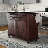 Monty Kitchen Island with Granite Top by Three Posts