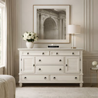 Gleda 6 Drawer Dresser w/2 Cabinets, White by Alcott Hill