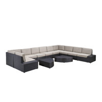12 Piece Rattan Sectional Seating Group with Cushions by Red Barrel Studio