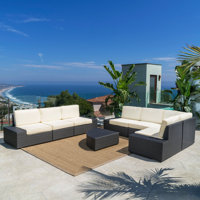Grainne 8 Piece Sectional Seating Group with Cushions by Ebern Designs