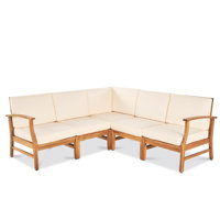 Bevelyn 77.75" Wide Symmetrical Patio Sectional with Cushions by Winston Porter