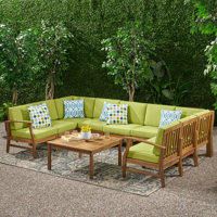 Caernarfon 9 Piece Sectional Seating Group with Cushions by Wade Logan