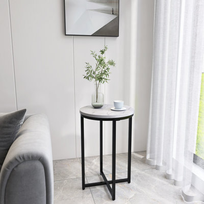Modern Side Table Coffee Table with Powder Coated Metal Frame, Waterproof Coffee Table, Living Room by Mercer41