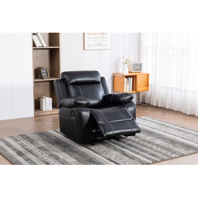 Tegmen 38.5" Wide Faux Leather Manual Standard Recliner