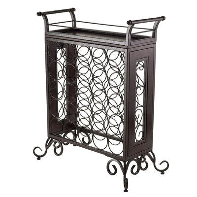 Ozturk 25 Bottle Floor Wine Bottle Rack in Dark Bronze