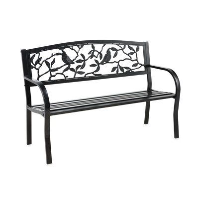 Araneli Cardinals Metal Garden Bench by Red Barrel Studio