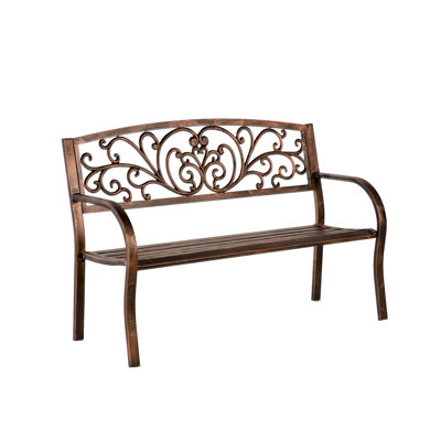 Blooming Garden Metal Bench by House of Hampton