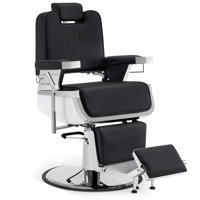 26.7" Width Heavy Duty Reclining Barber Chair, Adjustable Swivel Salon Chair, Faux Leather by Inbox Zero