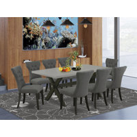 Tseytlin 9 - Piece Rubberwood Solid Wood Dining Set by Red Barrel Studio