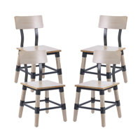 Lazro Commercial Grade Rustic Antique Industrial Style Wood Dining Chair by Steelside