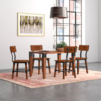 Lazro Commercial Grade Rustic Antique Industrial Style Wood Dining Chair by Steelside