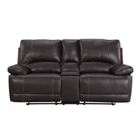 76" Faux Leather Pillow Top Arm Reclining Sofa by Red Barrel Studio