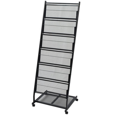 Magazine Rack 18.7"x16.9"x52.4" Black A4 by 17 Stories