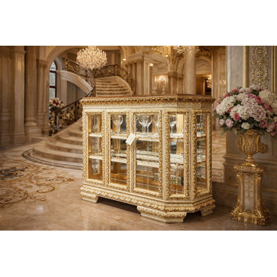 Auman Lighted Curio Cabinet by Rosdorf Park