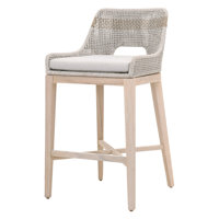 Bowker 30.5" Teak Patio Bar Stool with Cushion by Highland Dunes