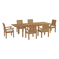 Marina 7 Piece Outdoor Patio Teak Outdoor Dining Set by Modway