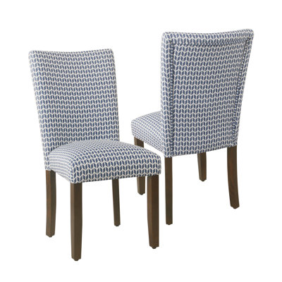 Harpa Upholstered Parsons Chair in Blue by Beachcrest Home