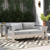 Shore Sunbrella Fabric Aluminum Outdoor Patio Loveseat by Modway