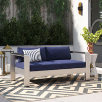 Shore Sunbrella Fabric Aluminum Outdoor Patio Loveseat by Modway
