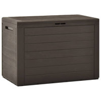 vidaXL Outdoor Storage Box 76.6 Gal Deck Box, UV-Resistant Polypropylene, Weatherproof Garden Cushion Chest for Patio & Tools, Brown, 45.7"x17.3"x21.7