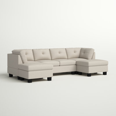 Ashwell 118" Wide Reversible Modular Sofa & Chaise with Ottoman by Andover Mills