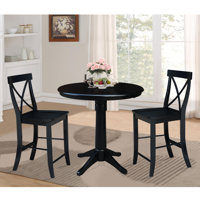 Chiani Counter Height Extendable Solid Wood Dining Set by Gracie Oaks