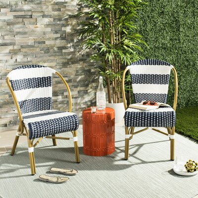 Dunluce Stacking Patio Dining Side Chair by Breakwater Bay