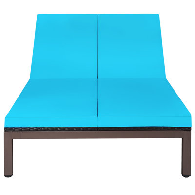 Eckford Outdoor PE Rattan, Steel Chaise Lounge - 2-Person by Latitude Run