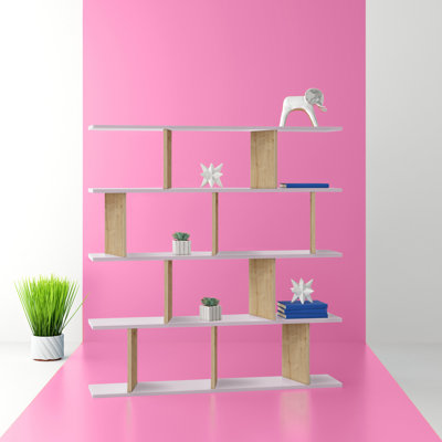 Jayvianna 53.9" H x 51.6" W Modern Geometric Bookcase by Latitude Run