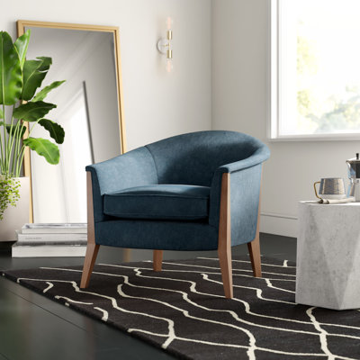Malpass 29.5" Wide Velvet Barrel Chair by Corrigan Studio