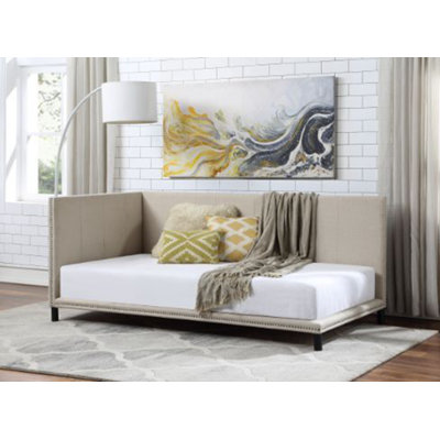 Cochrane Upholstered Full Daybed in Beige by Greyleigh