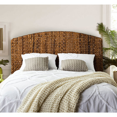 Boatwright Rattan Panel Headboard with Solid Wood Legs by Beachcrest Home