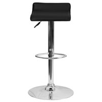 Orozco Contemporary Vinyl Adjustable Height Barstool with Solid Wave Seat and Chrome Base by Williston Forge