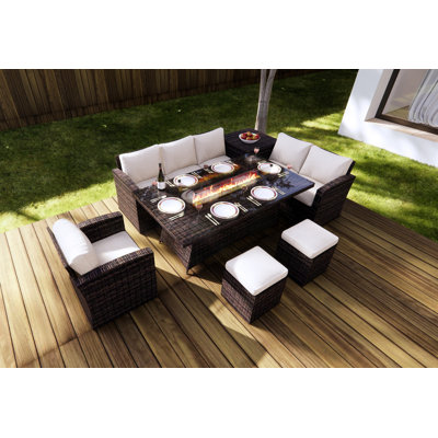 Bozhil Rectangular 6 - Person 70.8" Long Dining Set with Cushions by Red Barrel Studio