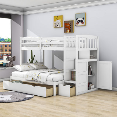 Blassingame Kanode Twin Over Full/Twin 3 Drawer Standard Bunk Bed with Shelves by Viv + Rae™ by Viv + Rae