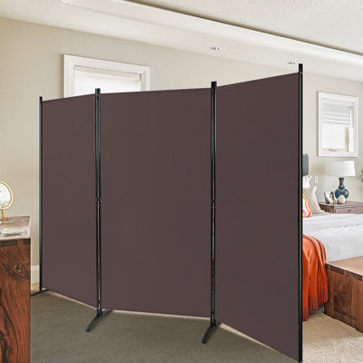 Leveille 102.5" W x 72" H 3 - Panel Folding Room Divider by Wade Logan