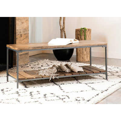 Hilger Solid Wood Shelves Storage Bench by Loon Peak